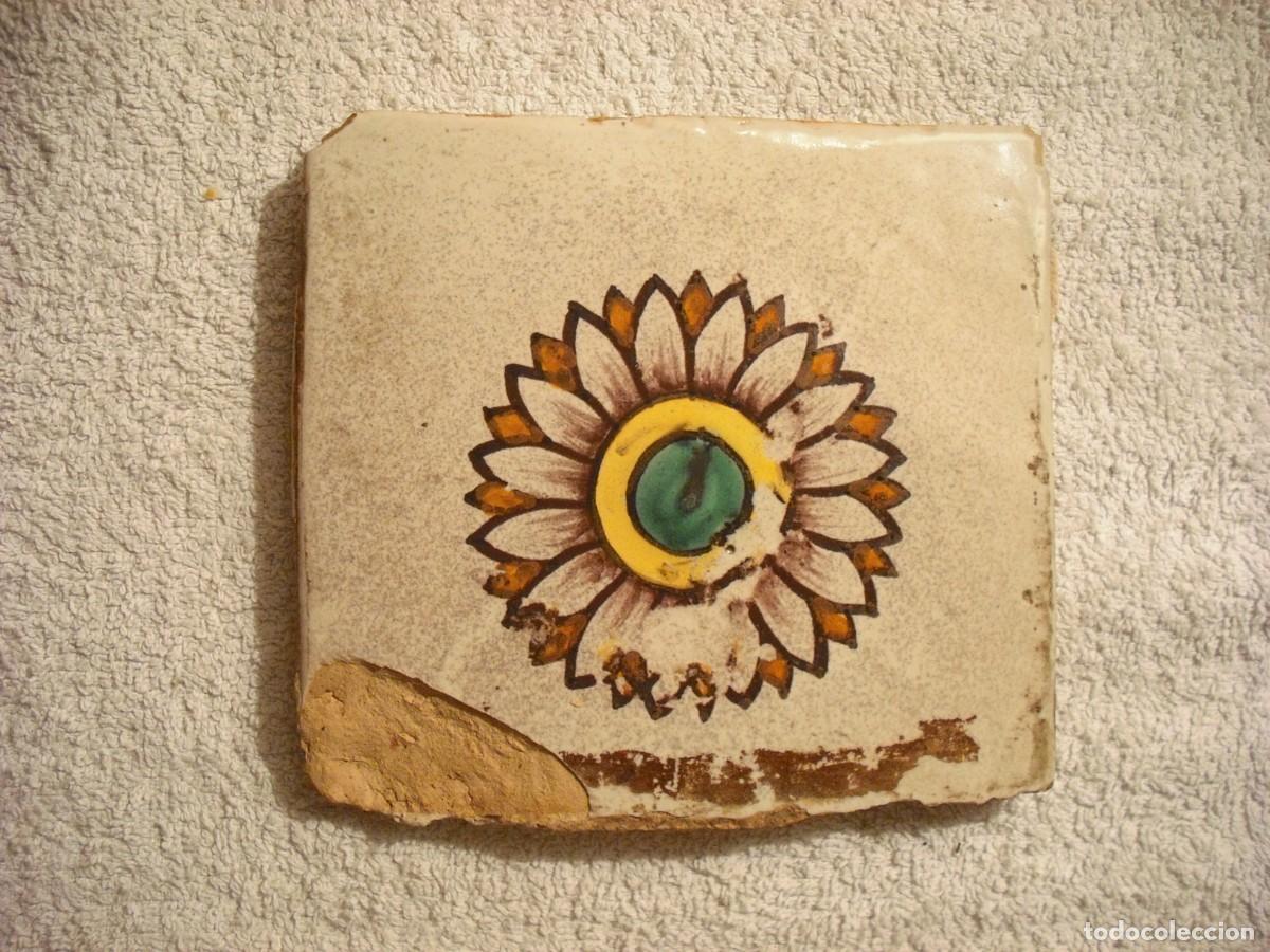 Antiguidades: ANTIGUO AZULEJO CATALAN DEL SIGLO XVIII. 13X 13 CM.