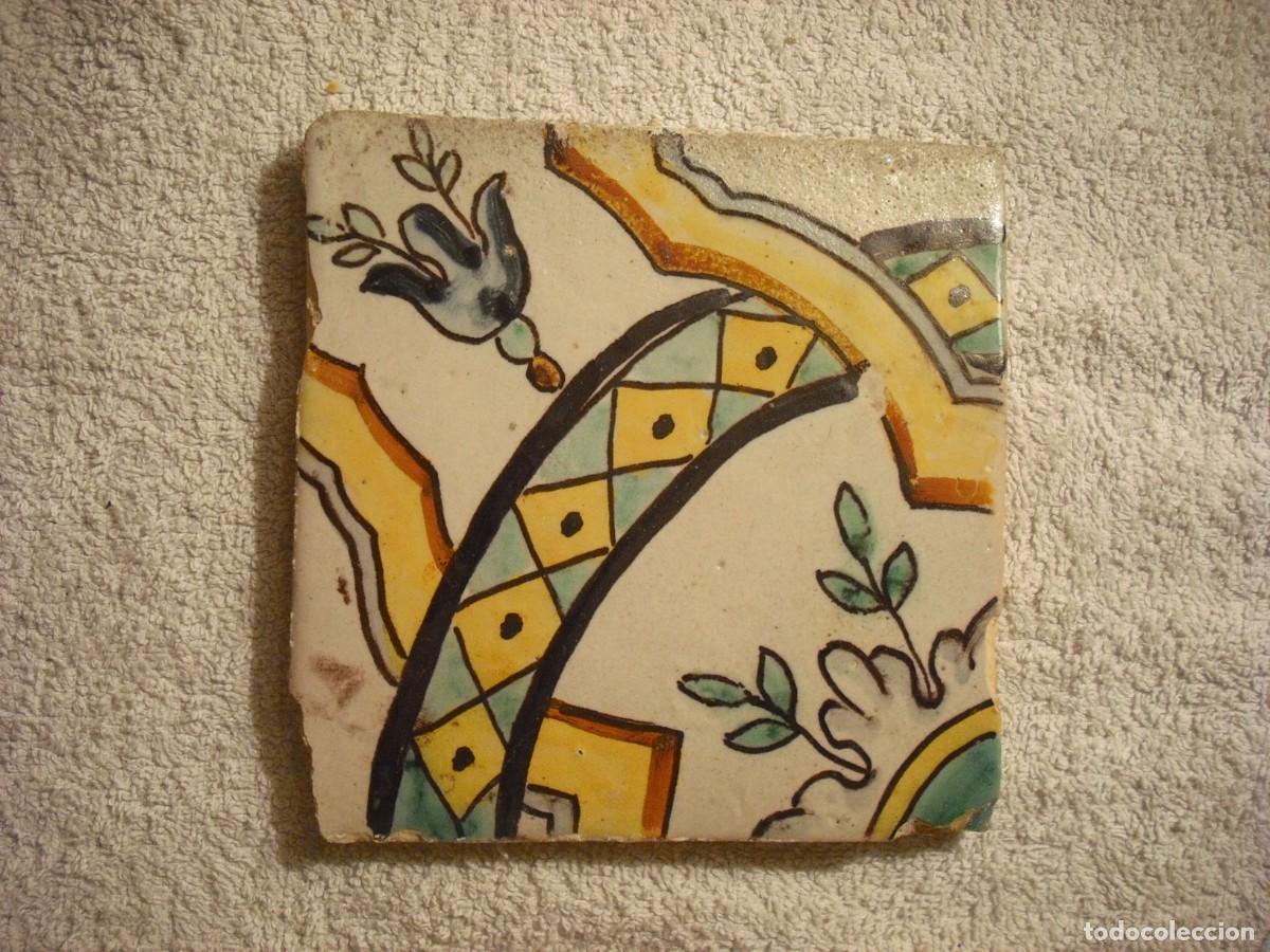 Antiguidades: ANTIGUO AZULEJO CATALAN DEL SIGLO XIX . 13 X 13 CM