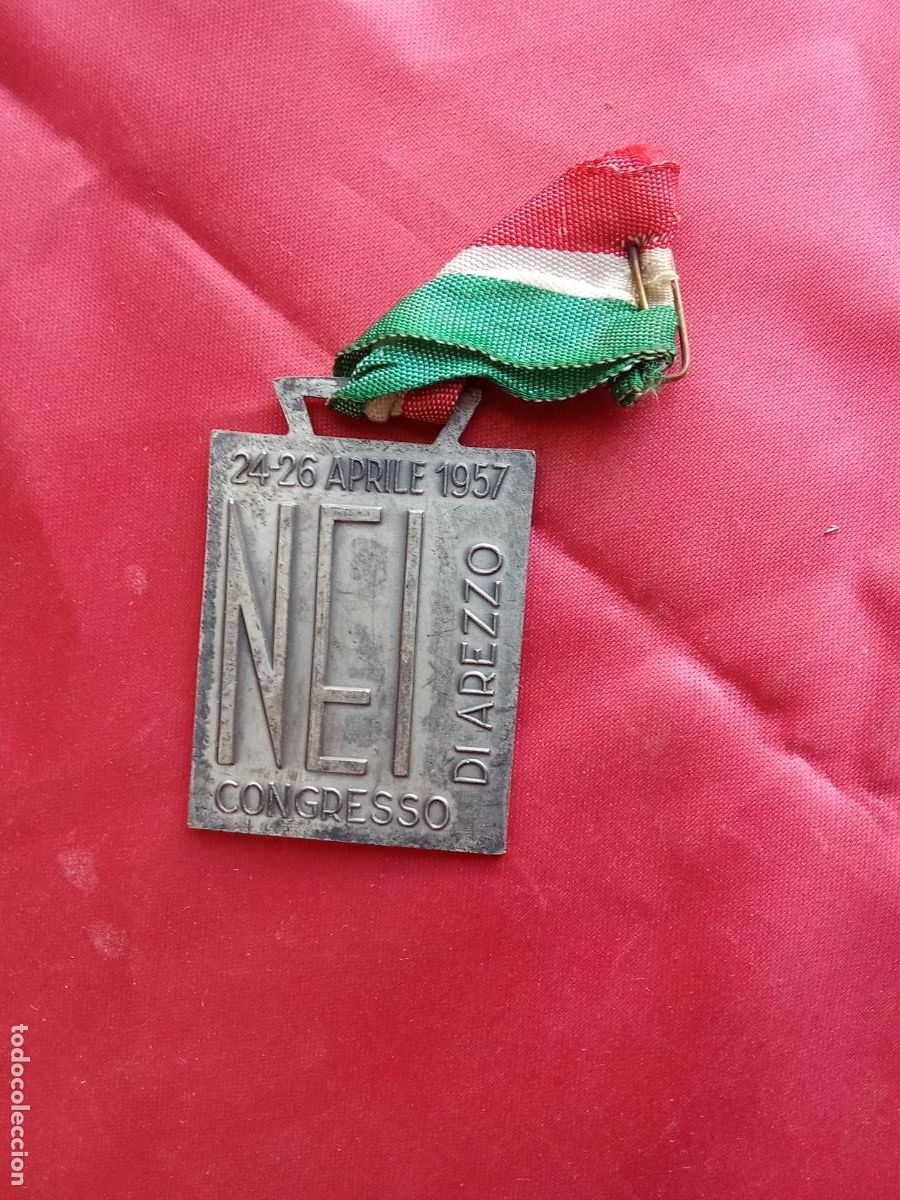 Antig&uuml;edades: Medalla congreso NEI de Arezzo, italiana 1957 Caja Medallas