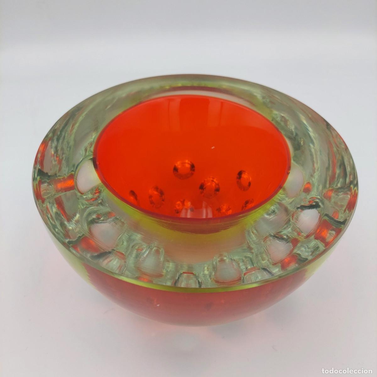 Antig&uuml;edades: Jarron de cristal Murano uranio - Foto 3