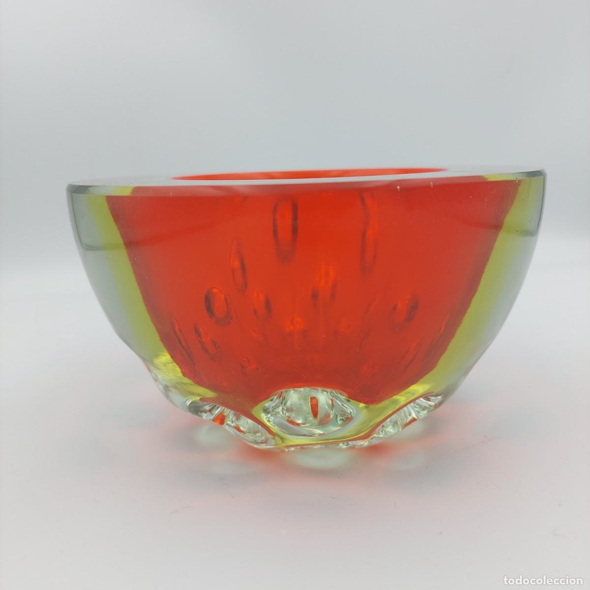 Antig&uuml;edades: Jarron de cristal Murano uranio - Foto 6