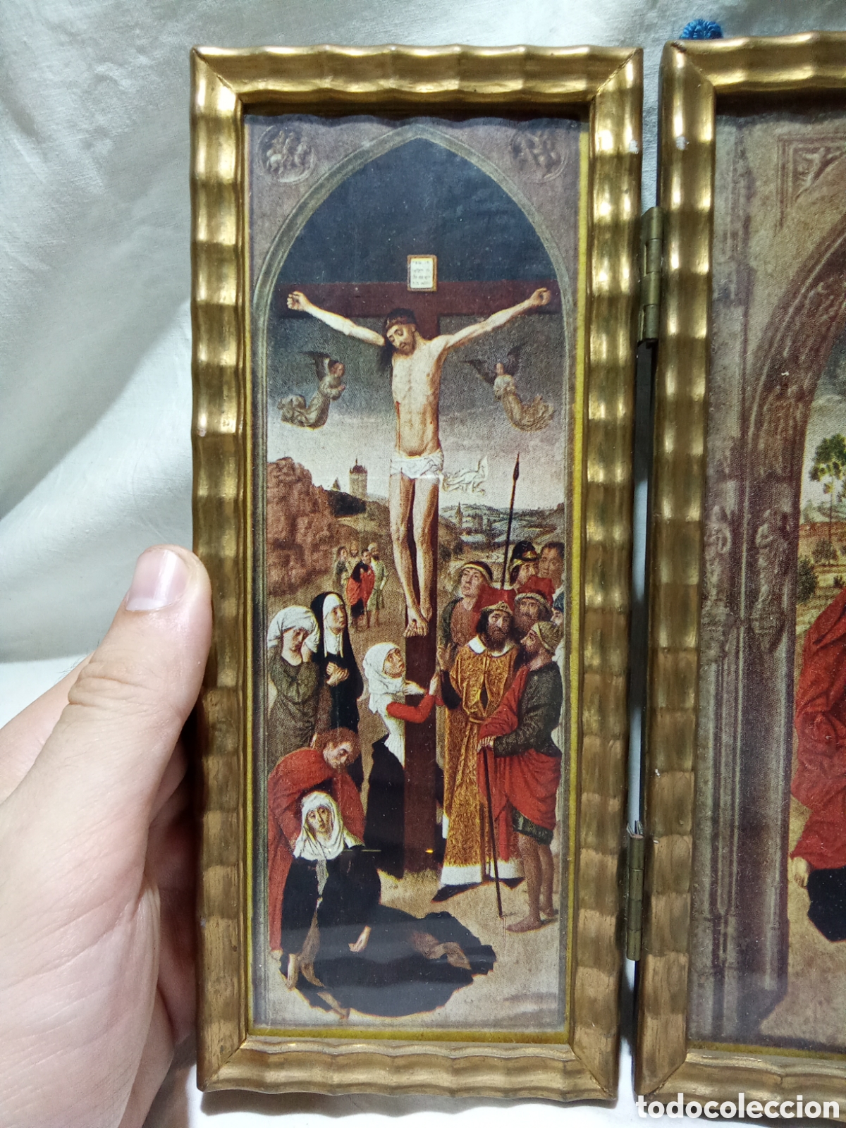 Antig&uuml;edades: BONITO TR&Iacute;PTICO RELIGIOSO VINTAGE - Foto 2
