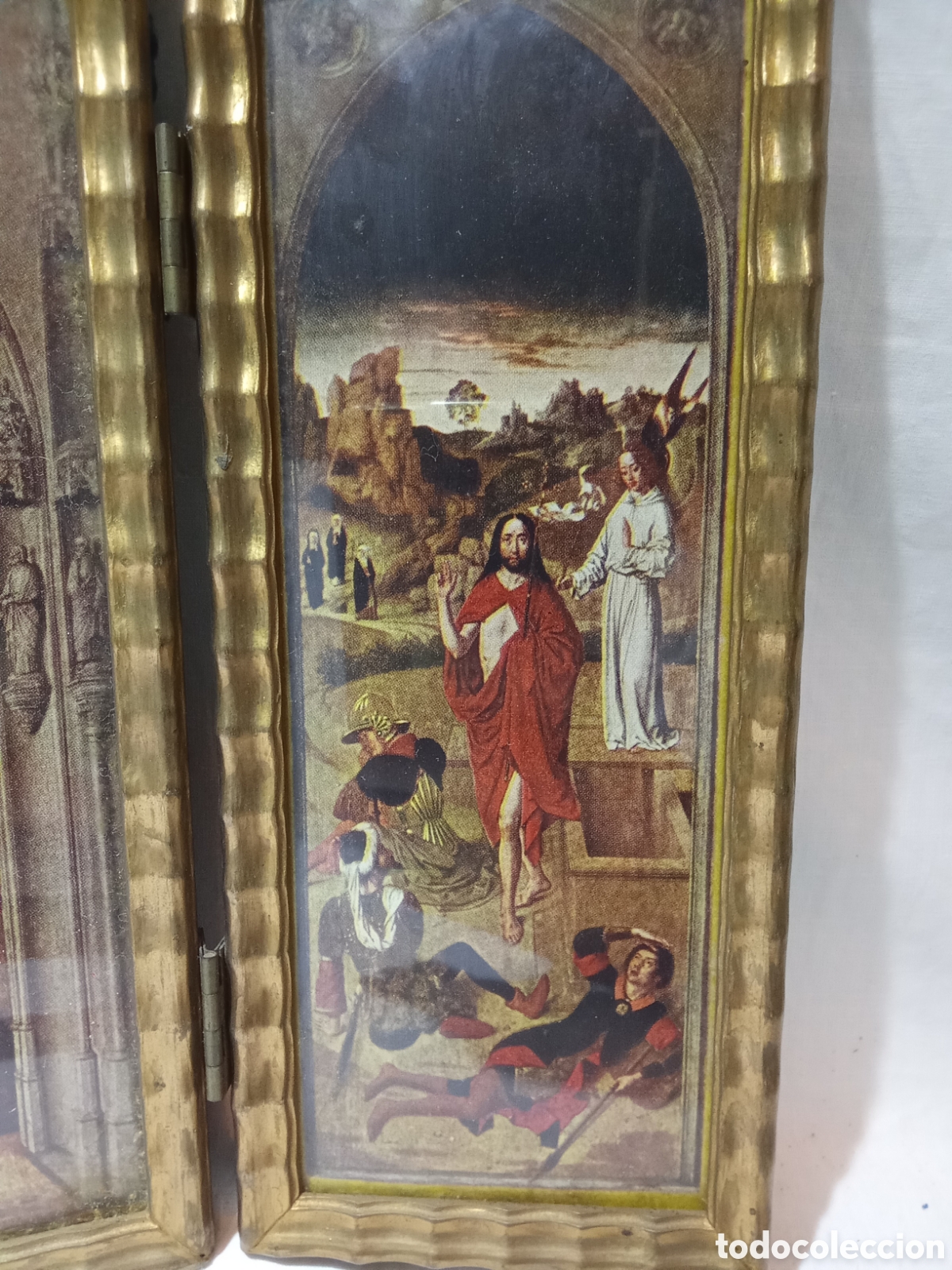Antig&uuml;edades: BONITO TR&Iacute;PTICO RELIGIOSO VINTAGE - Foto 4