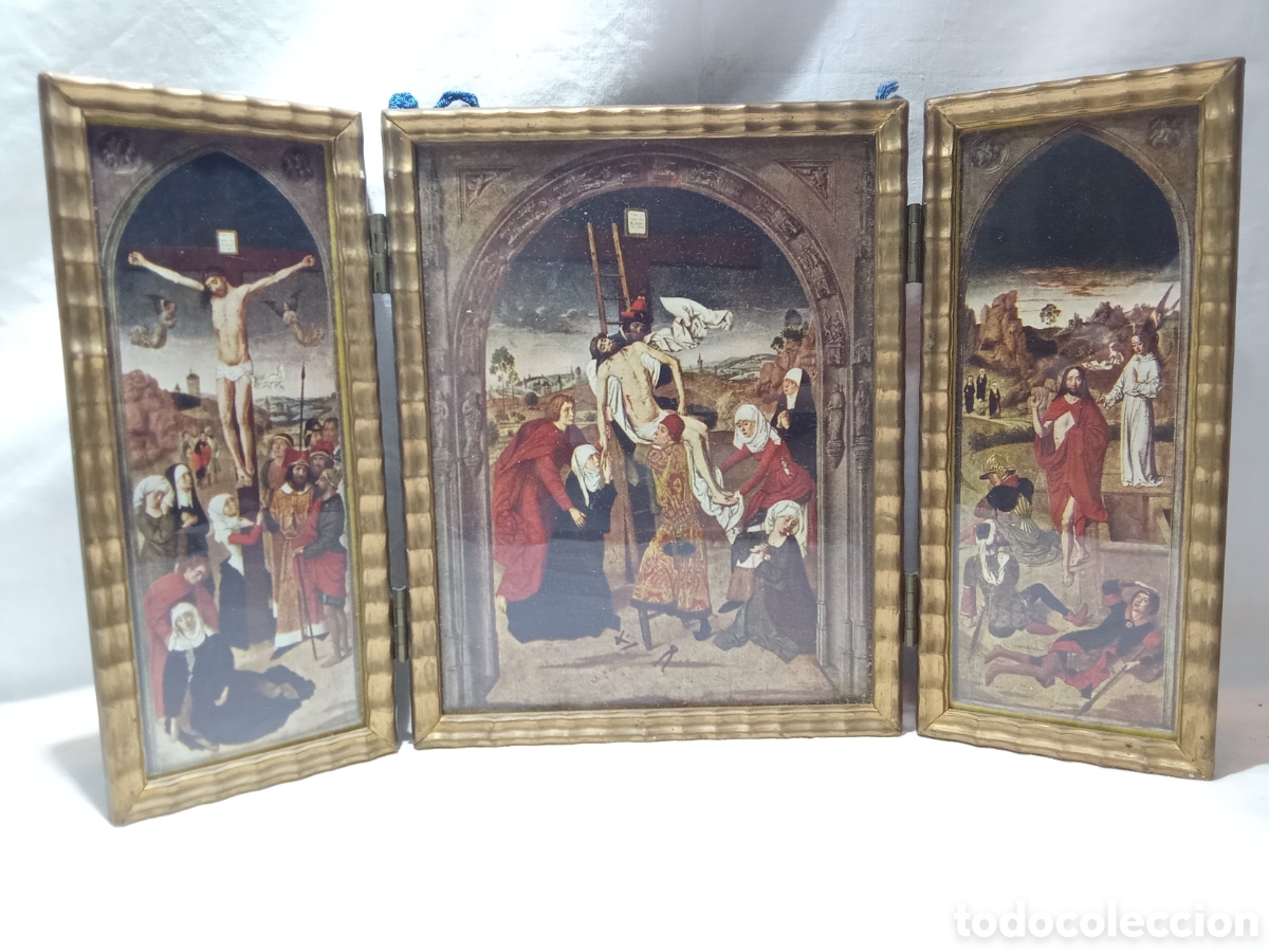 Antig&uuml;edades: BONITO TR&Iacute;PTICO RELIGIOSO VINTAGE - Foto 1