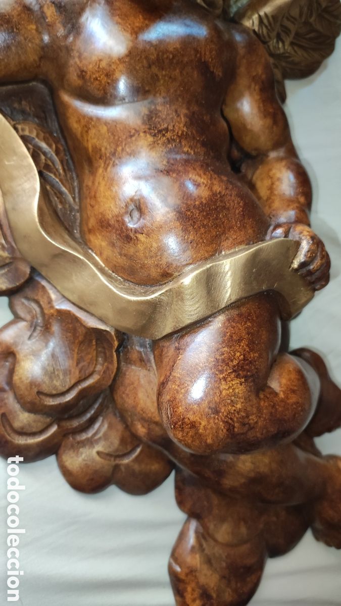 Antig&uuml;edades: Excepcional Pareja de &aacute;ngeles Barroco madera - Foto 6
