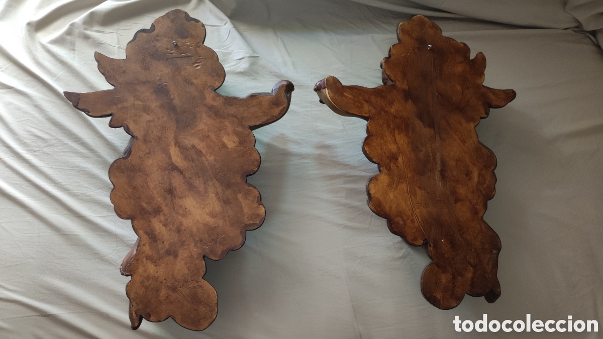 Antig&uuml;edades: Excepcional Pareja de &aacute;ngeles Barroco madera - Foto 8
