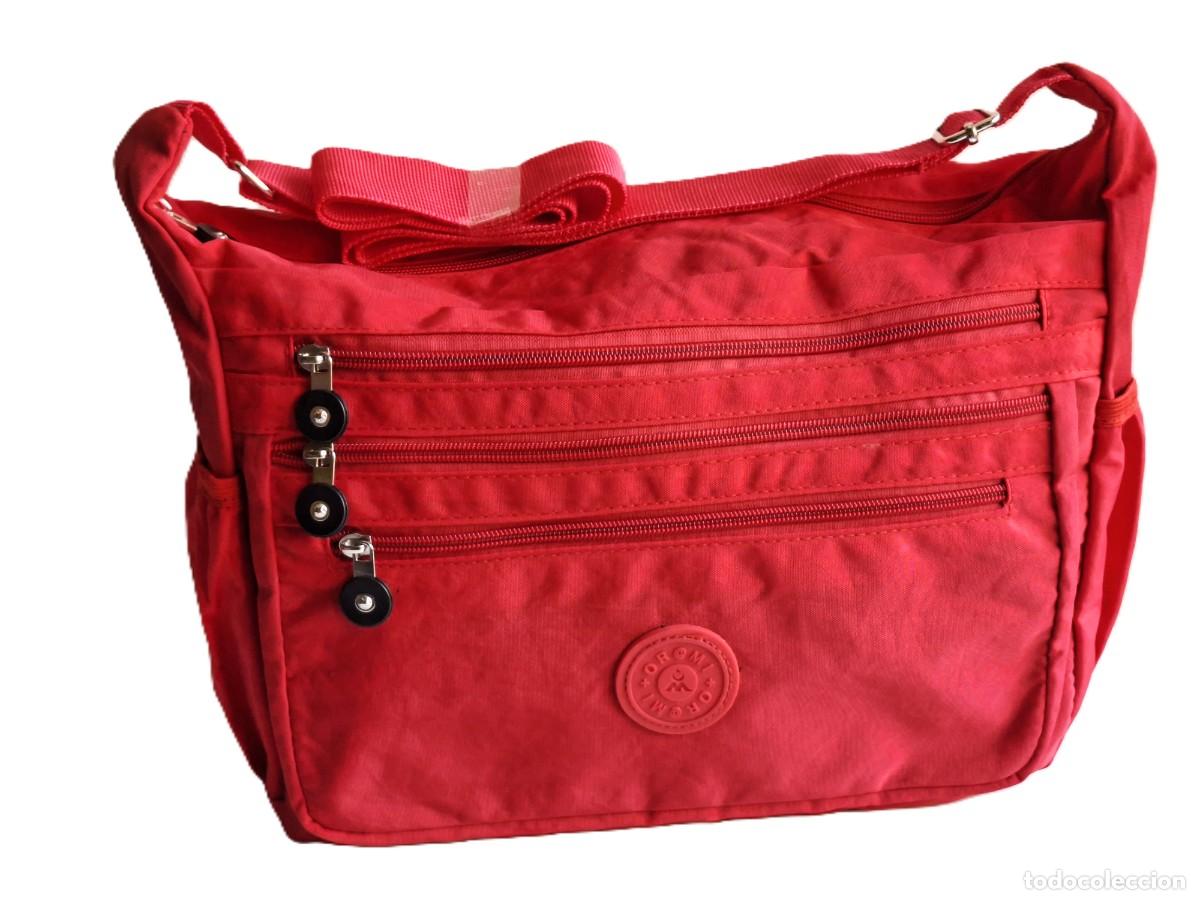 Oggetti Antichi: BOLSO BANDOLERA DE NYLON ROJO ESTILO KIPLING/ORAMI