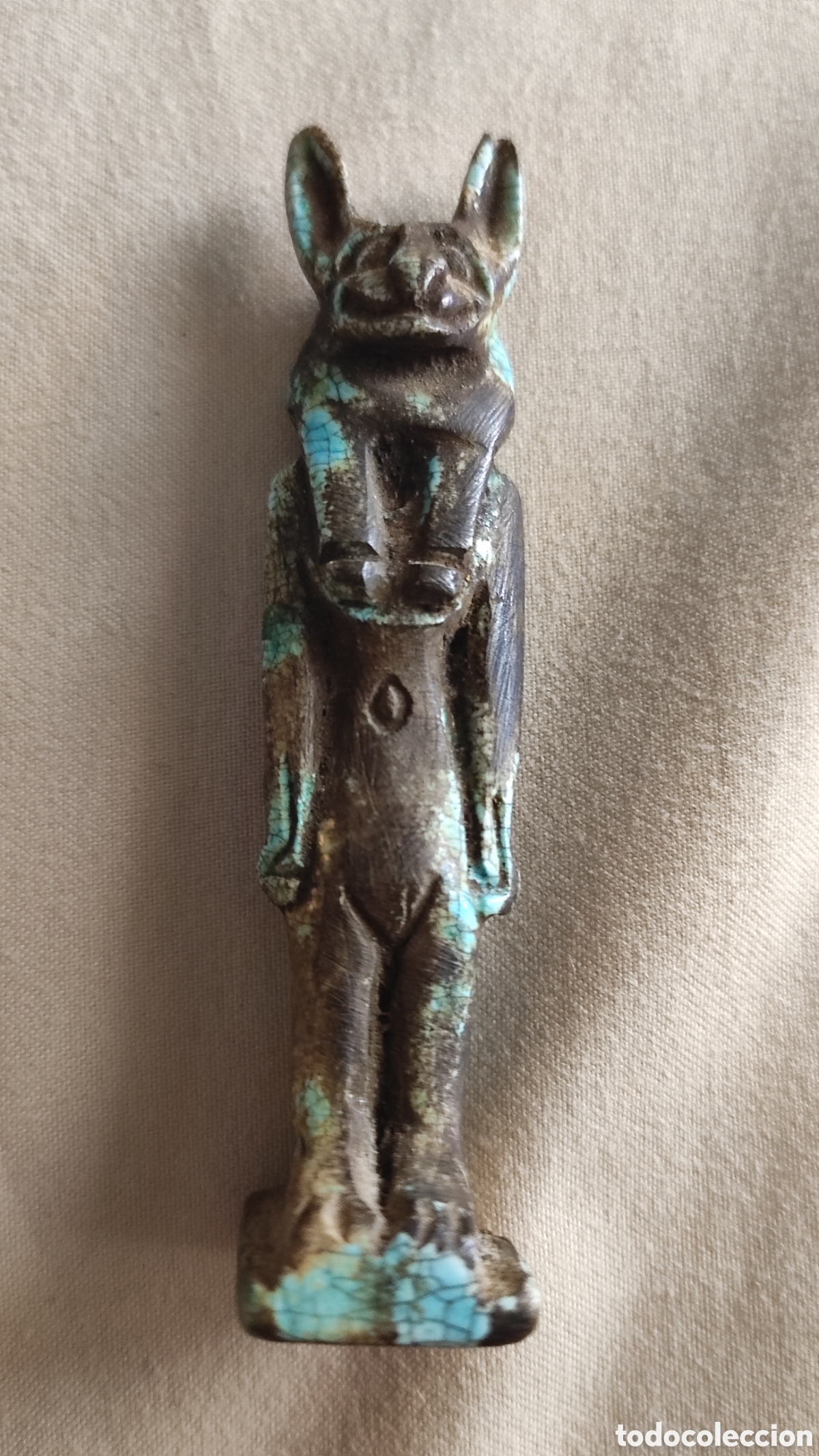 Antig&uuml;edades: Figura egipcia Annubis antigua