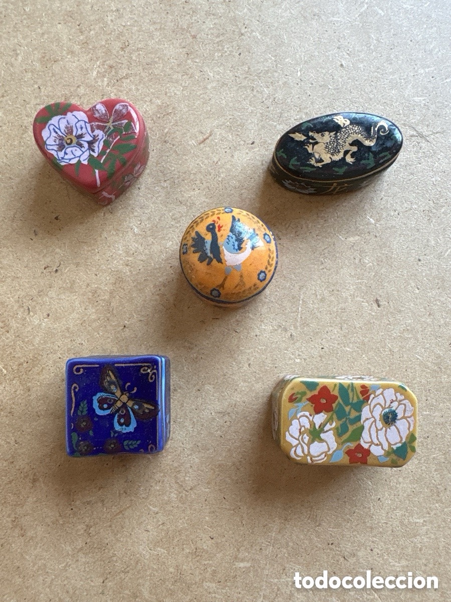 Oggetti Antichi: Lote 5 cajas de porcelana antiguas en miniatura (A16)