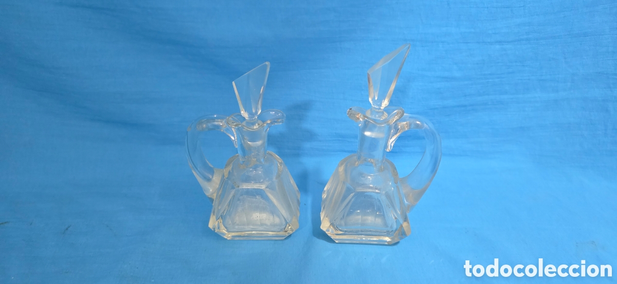 Antig&uuml;edades: ANTIGUA ACEITERA Y VINAGRERA EN CRISTAL