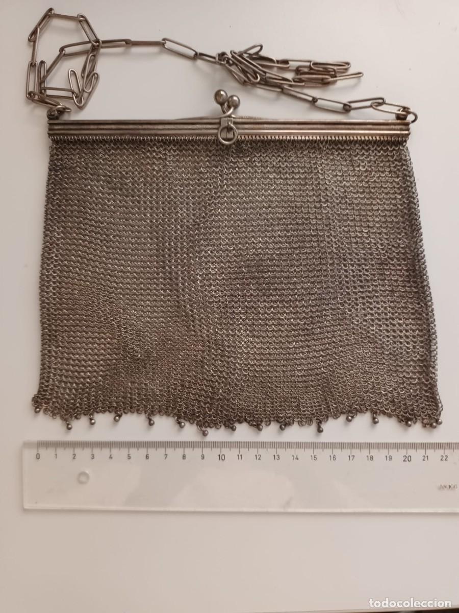 Antig&uuml;edades: Bolso antiguo de malla en plata 800 &ndash; 240 g &ndash; Art D&eacute;co &ndash; ca. 1920 &ndash; Excelente estado