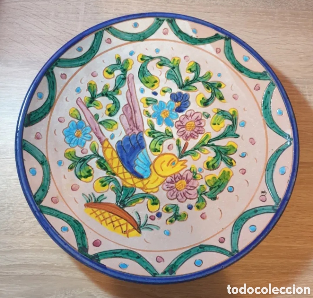 Antiguidades: Plato Cer&aacute;mica Italiana Deruta firma en base