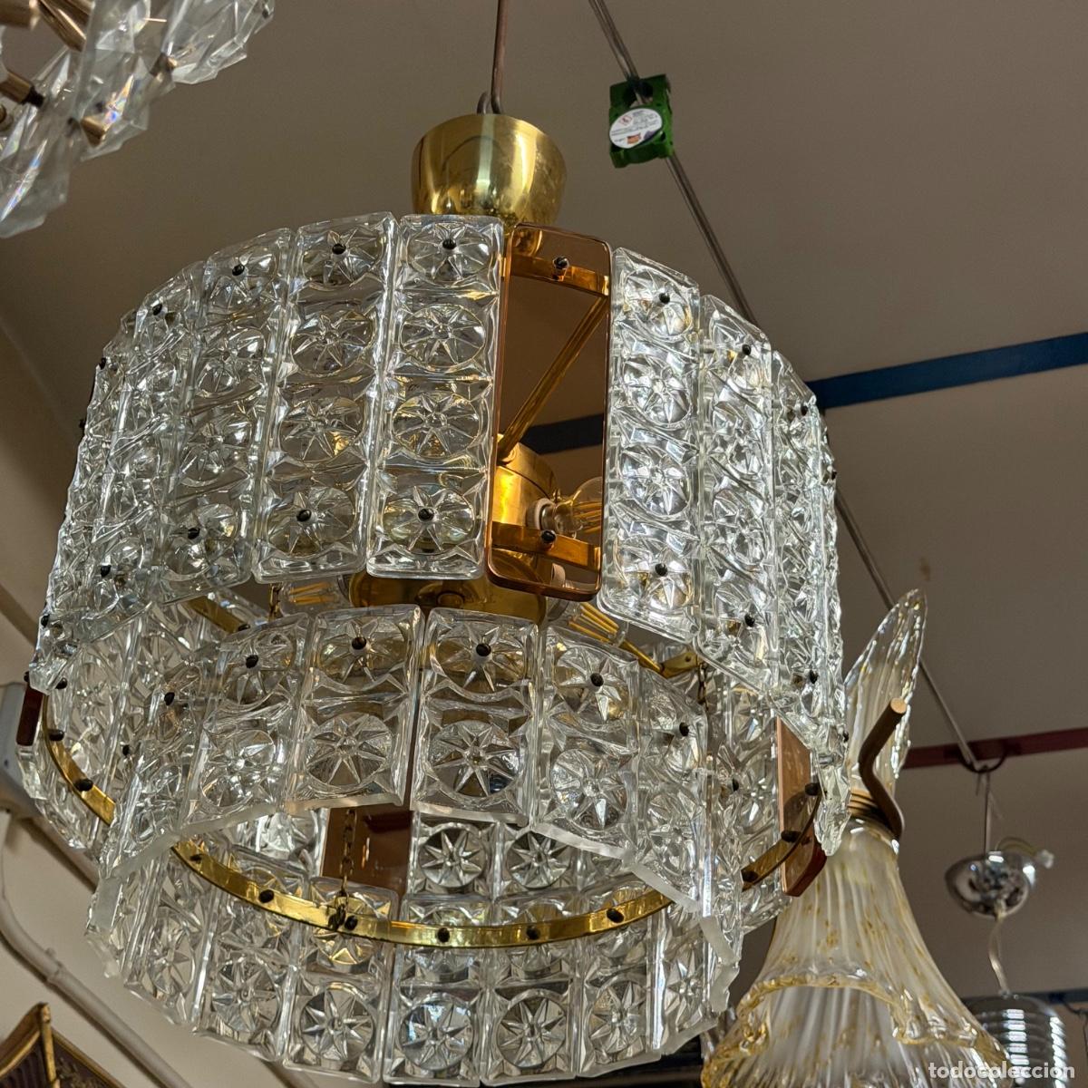 Antig&uuml;edades: L&aacute;mpara de techo cristal - Foto 2