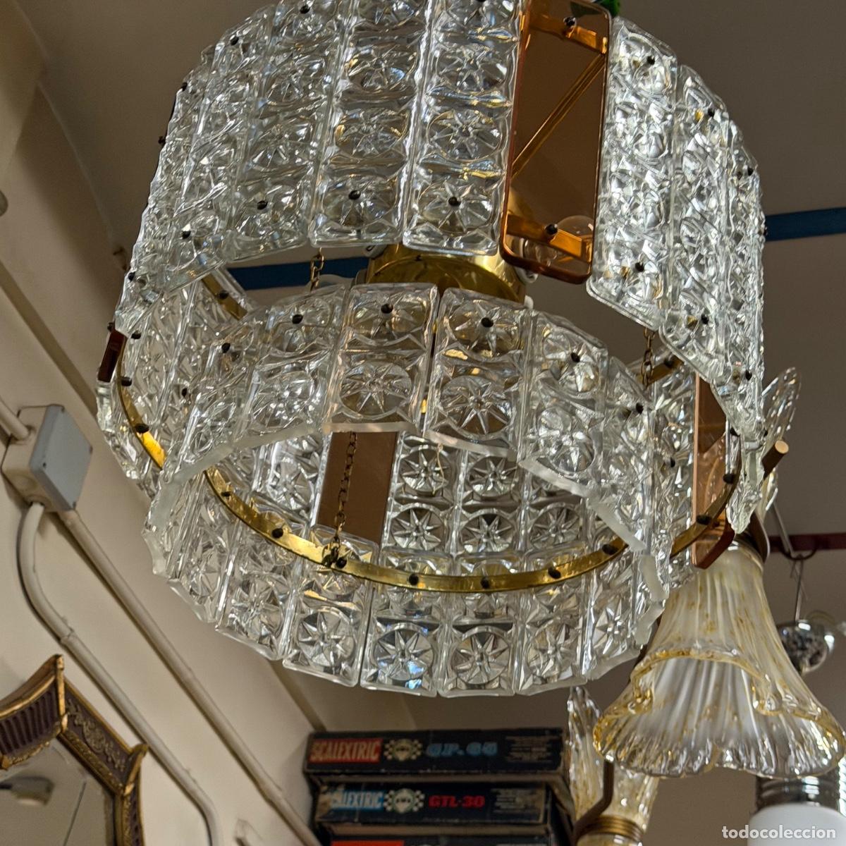 Antig&uuml;edades: L&aacute;mpara de techo cristal - Foto 3