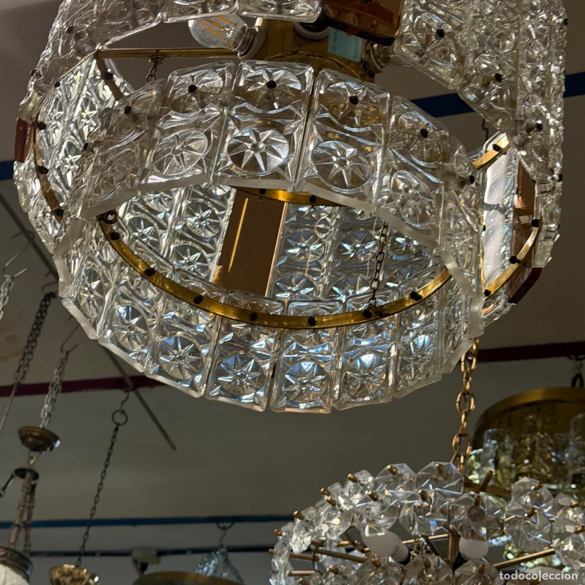 Antig&uuml;edades: L&aacute;mpara de techo cristal - Foto 4