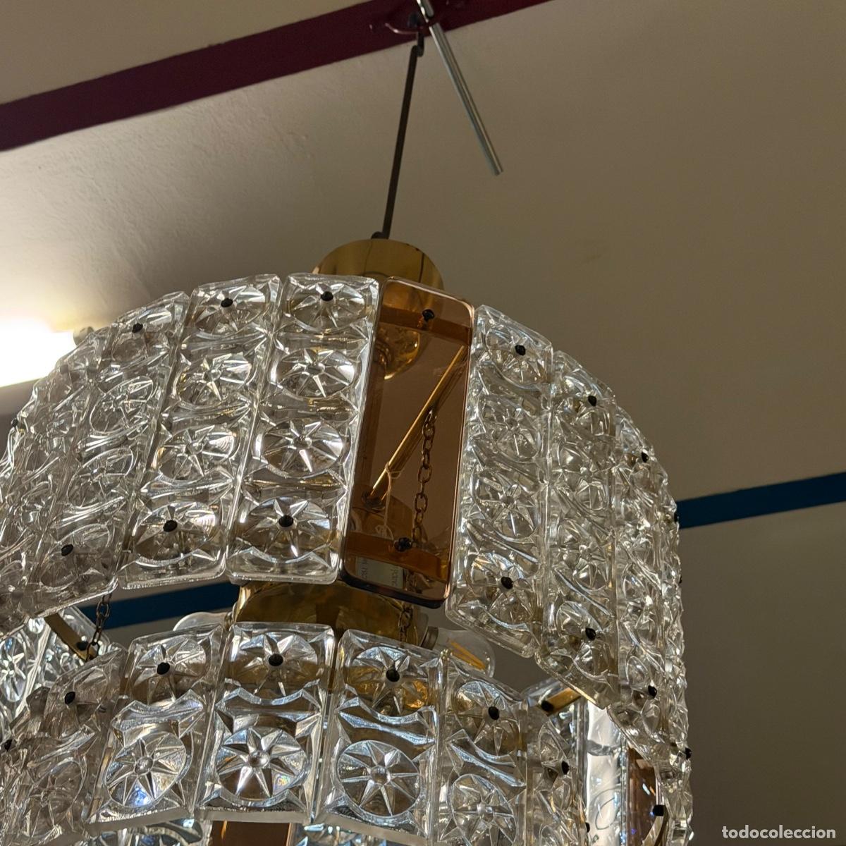 Antig&uuml;edades: L&aacute;mpara de techo cristal - Foto 5