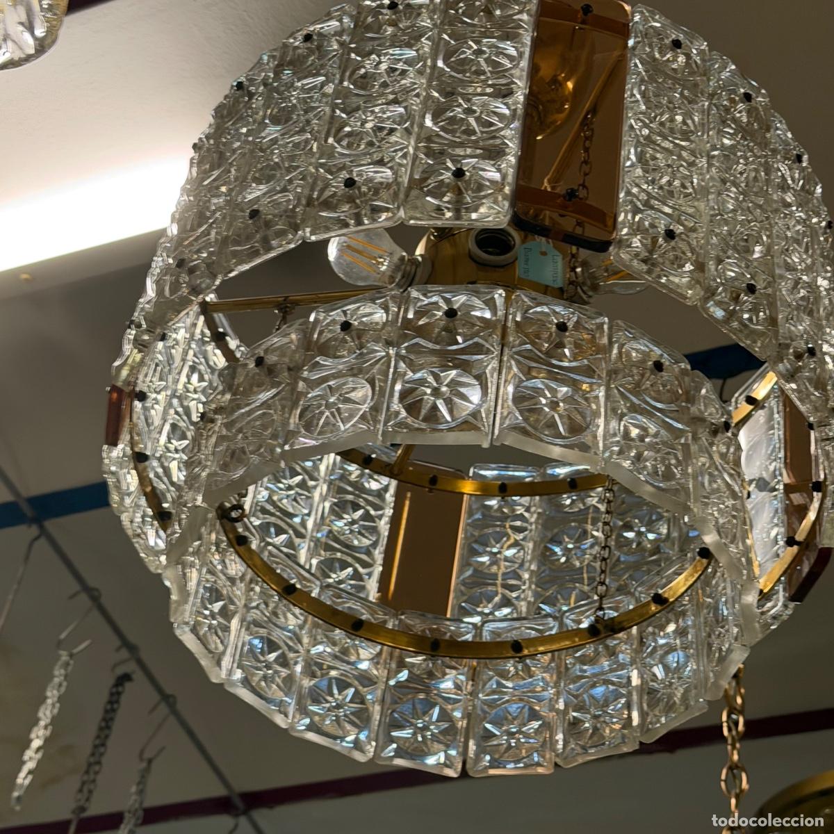 Antig&uuml;edades: L&aacute;mpara de techo cristal - Foto 6