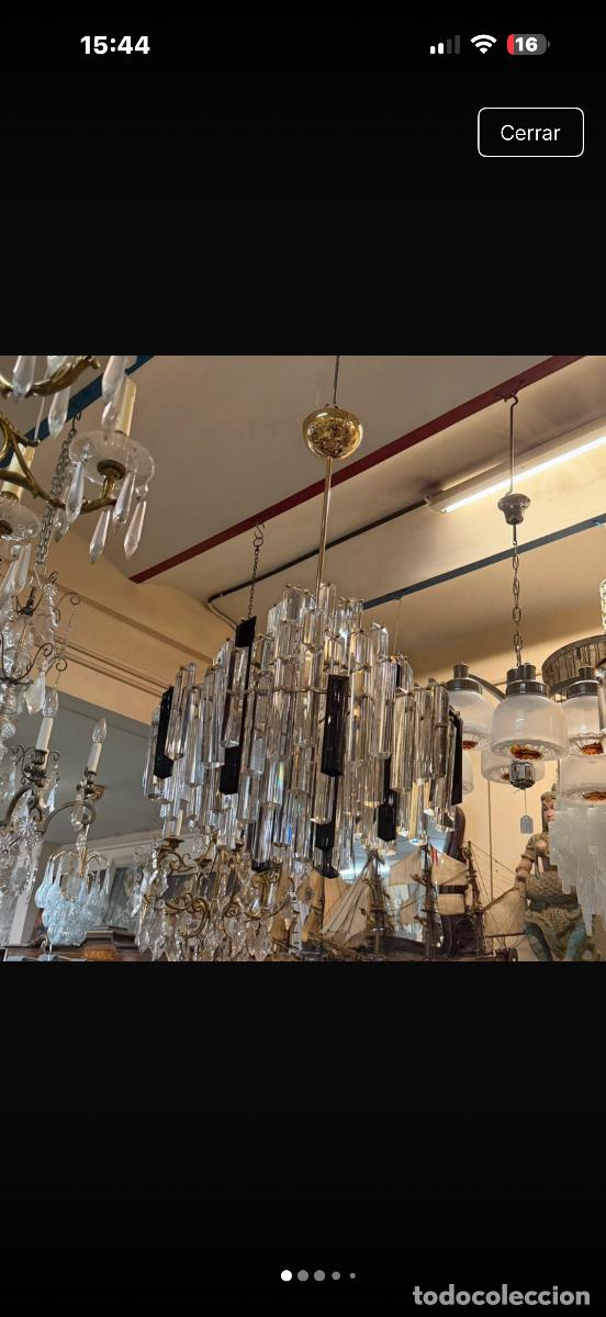 Antig&uuml;edades: L&aacute;mpara techo cristal colores