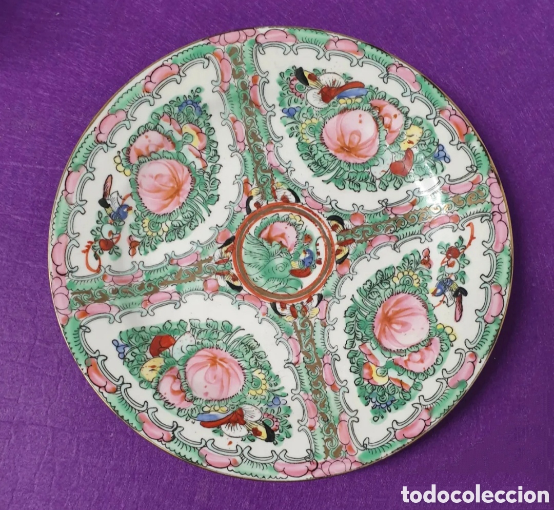 Antiquit&eacute;s: Plato porcelana china marca en base 20,5 cm