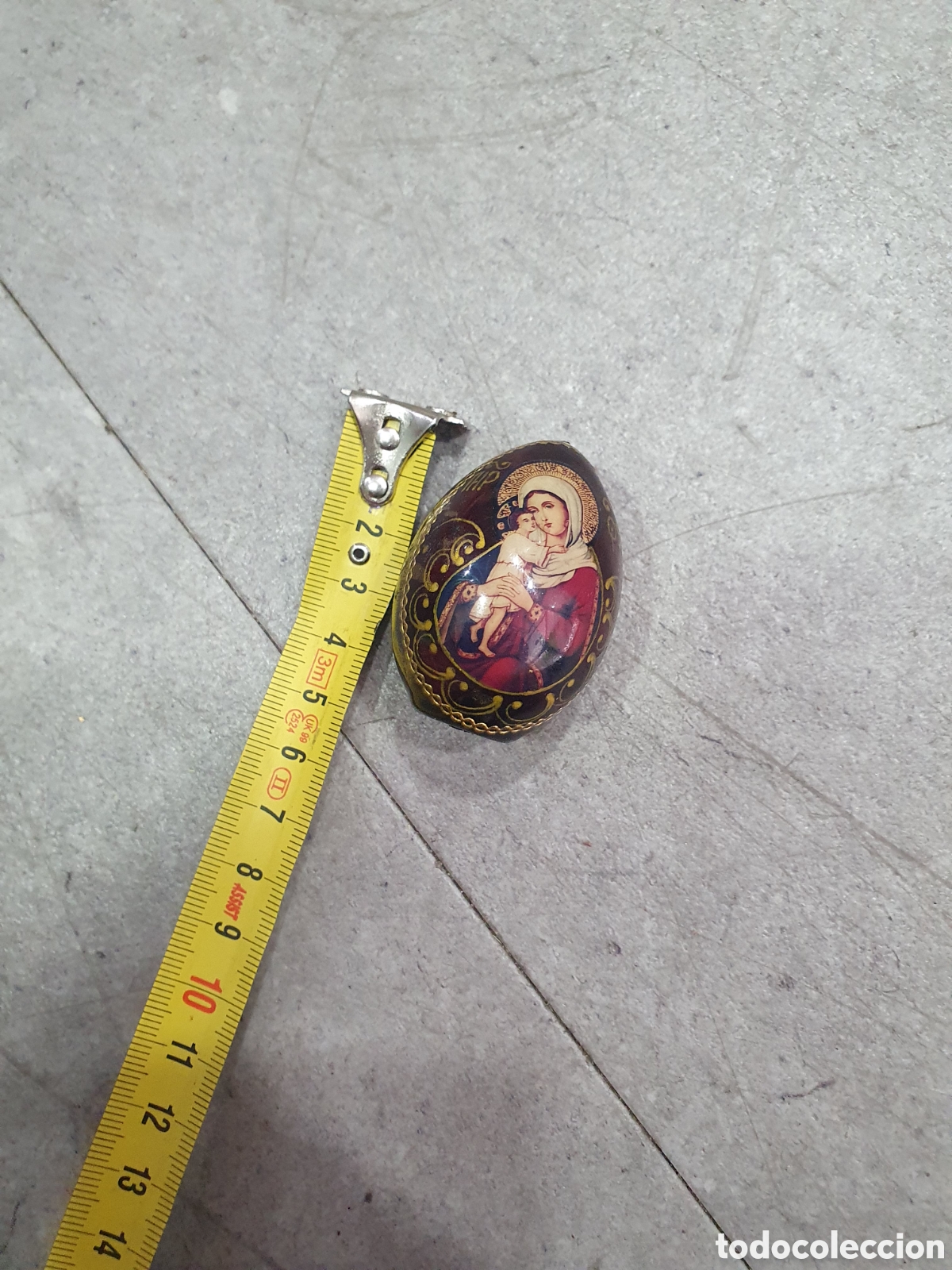 Antig&uuml;edades: Huevo con virgen pintada. (L120) - Foto 3