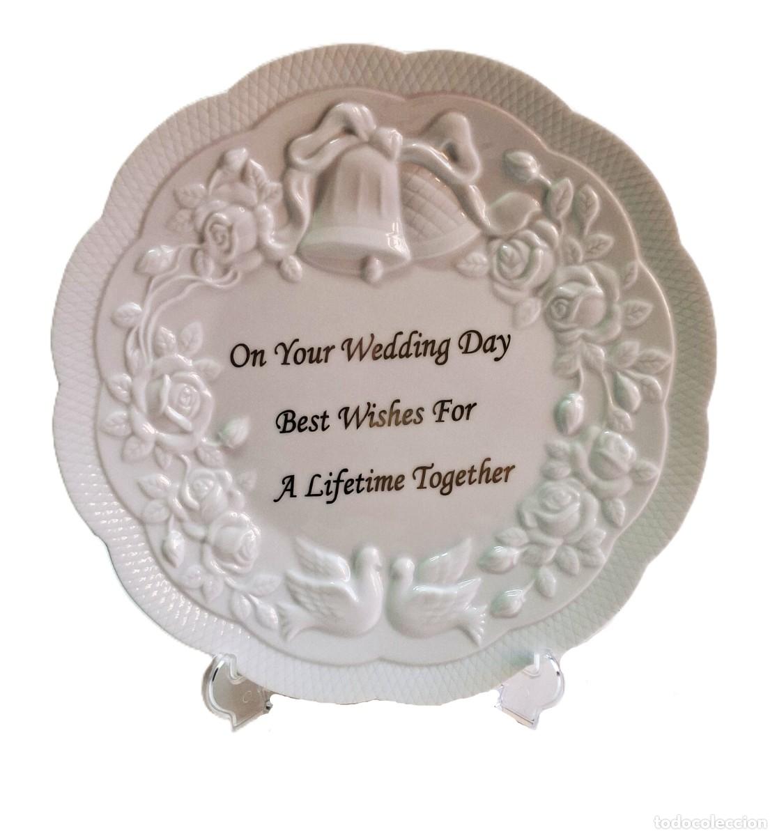 Antiguidades: PLATO DE PORCELANA PARA BODA ENESCO 21 CM