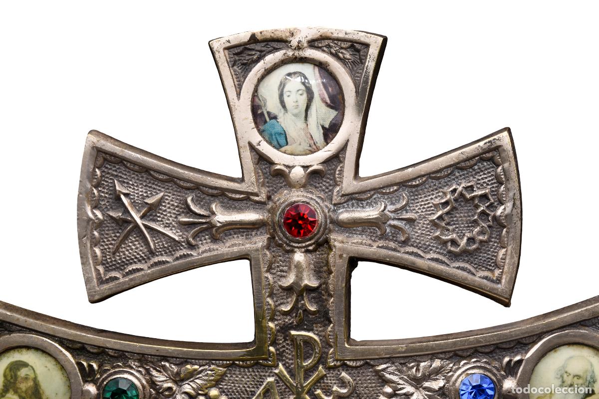 Antig&uuml;edades: Cruz patriarcal en bronce con incrustaciones - Foto 2