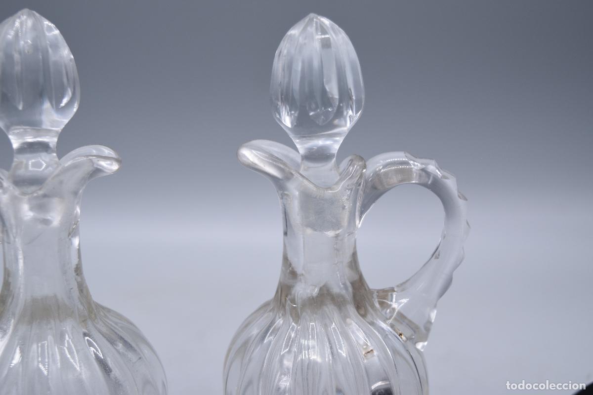 Antig&uuml;edades: Aceitera / vinagrera con soporte de plata - Foto 9
