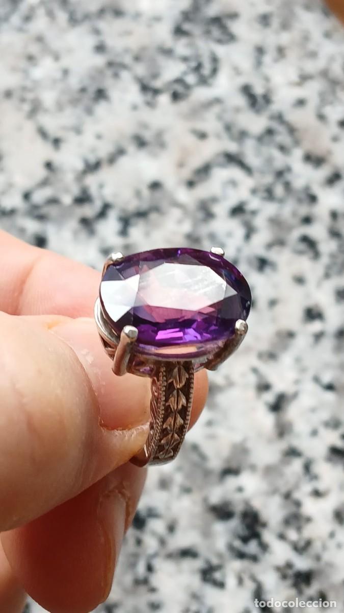 Antig&uuml;edades: anillo de plata de ley con amatista VVS1