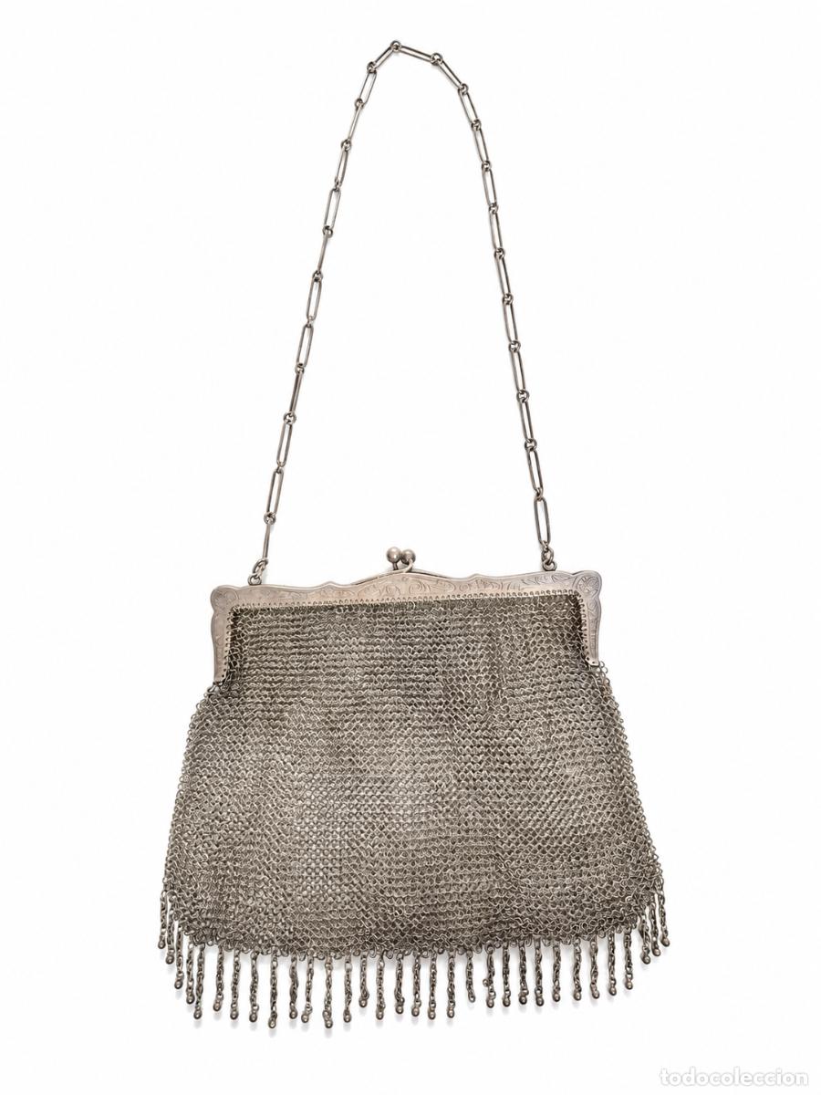 Antig&uuml;edades: Bolso de Noche en Malla de Plata de Ley, Art Nouveau/Art Deco - Plata de Ley - 1900-20 - Contraste