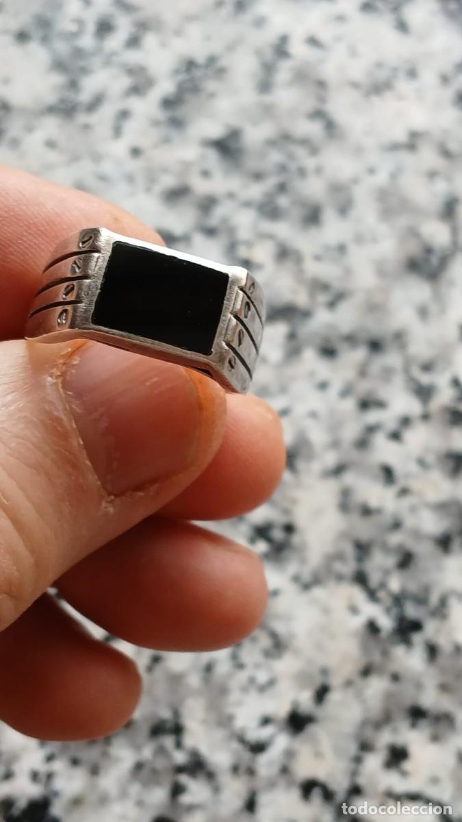 Antig&uuml;edades: anillo de plata de ley sello con onix
