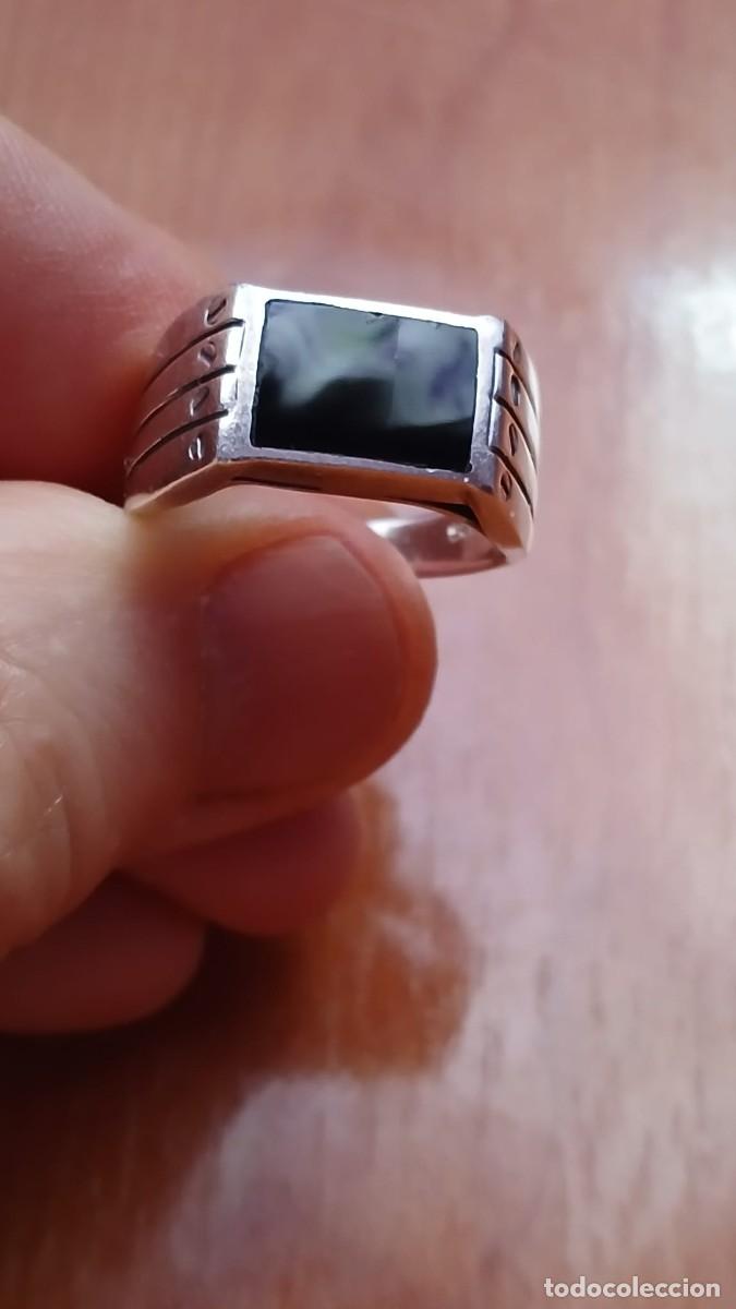 Antig&uuml;edades: anillo de plata de ley sello con onix