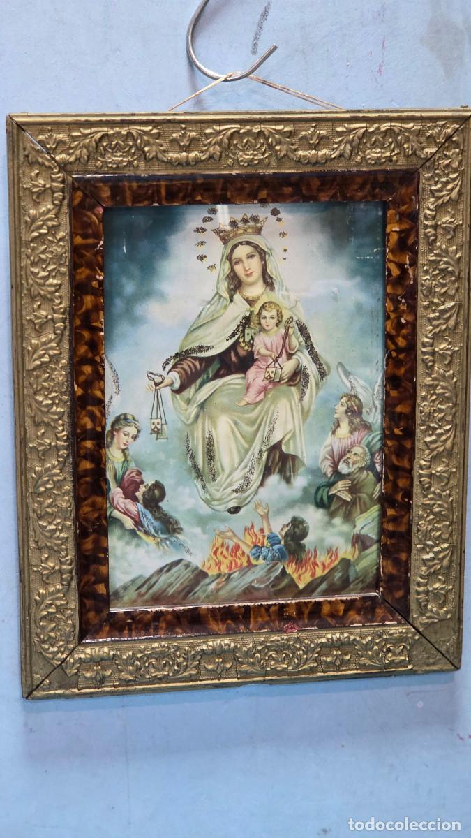 Antig&uuml;edades: cuadro antiguo con lamina religiosa