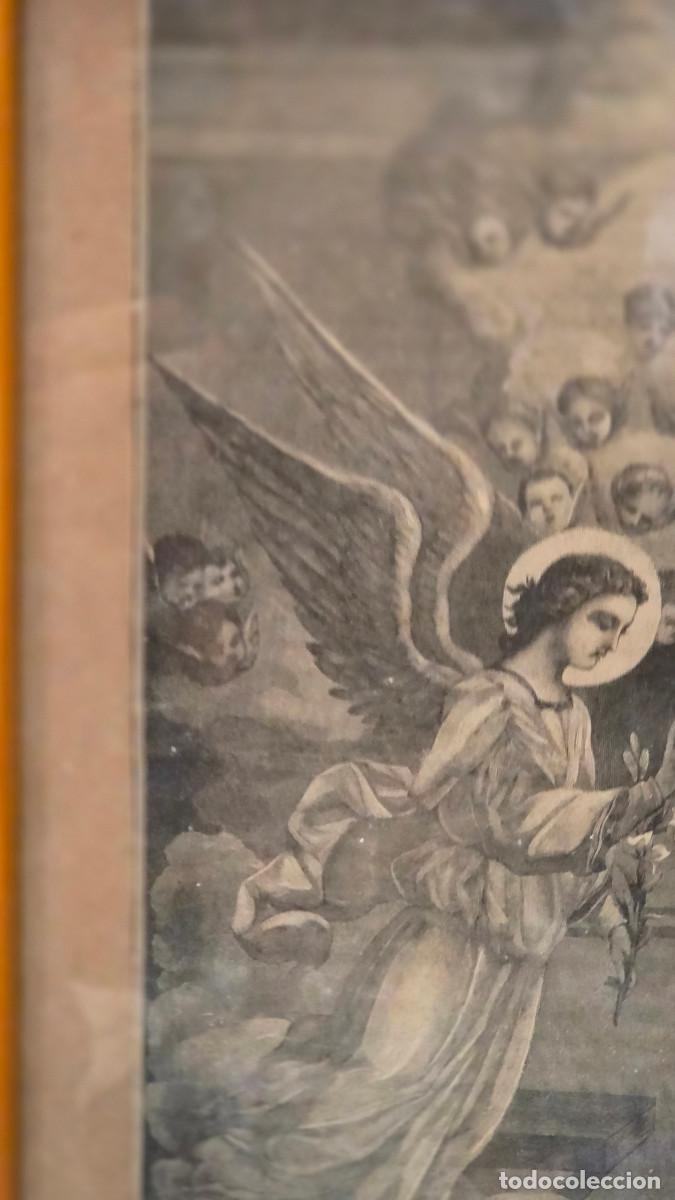 Antig&uuml;edades: cuadro con lamina religiosa antigua - Foto 2