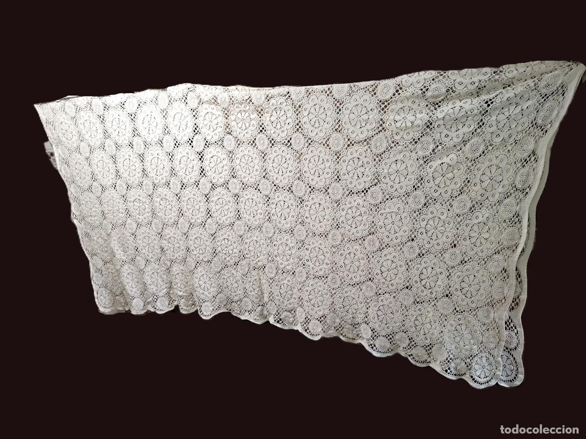 Antiquit&auml;ten: ANTIGUA MANTA O COLCHA DE ENCAJE GANCHILLO-CROCHET ALGODON - HECHA A MANO - 215.CM X 280 APROX