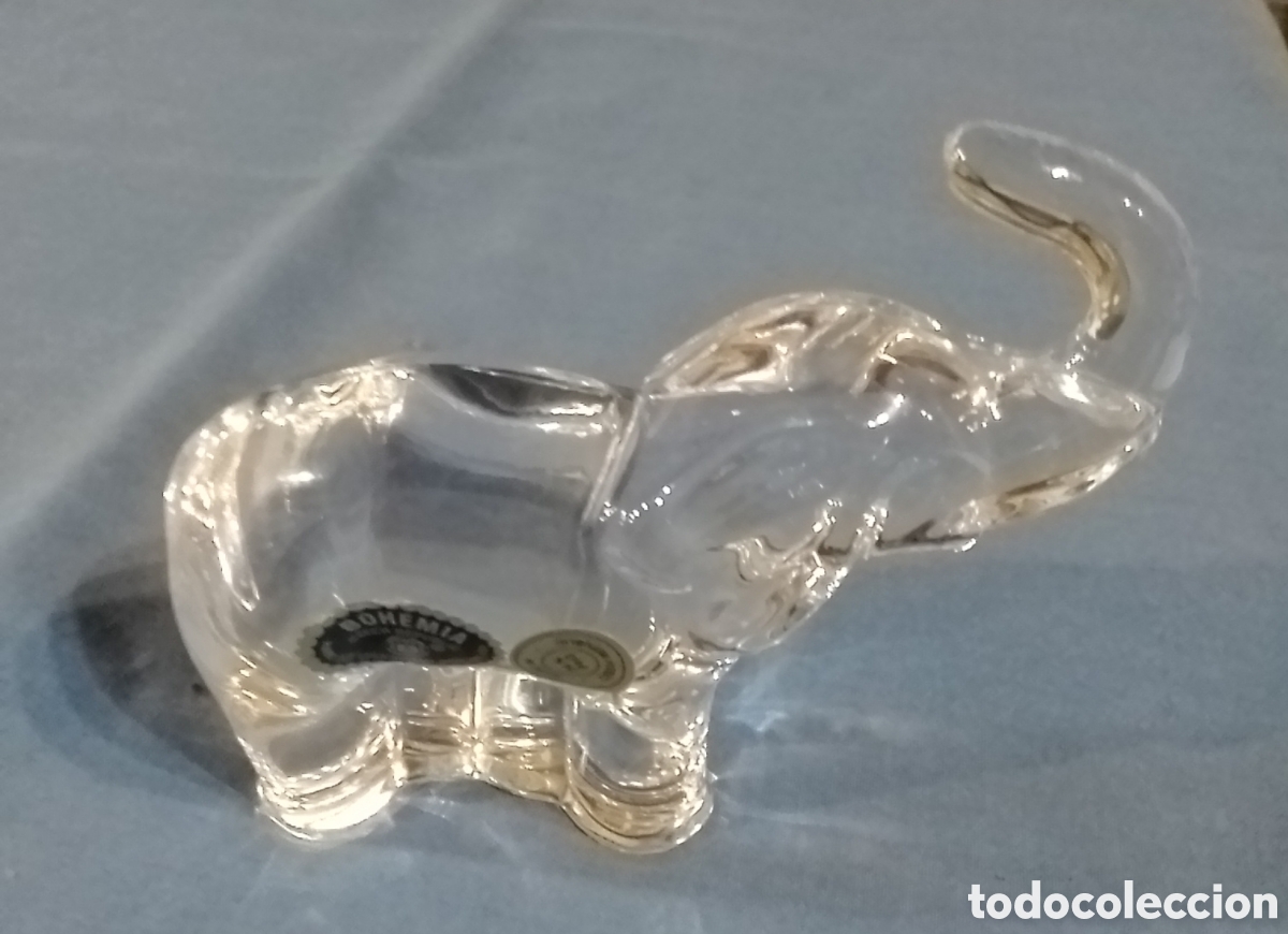 Antig&uuml;edades: Elefante cristal de Bohemia