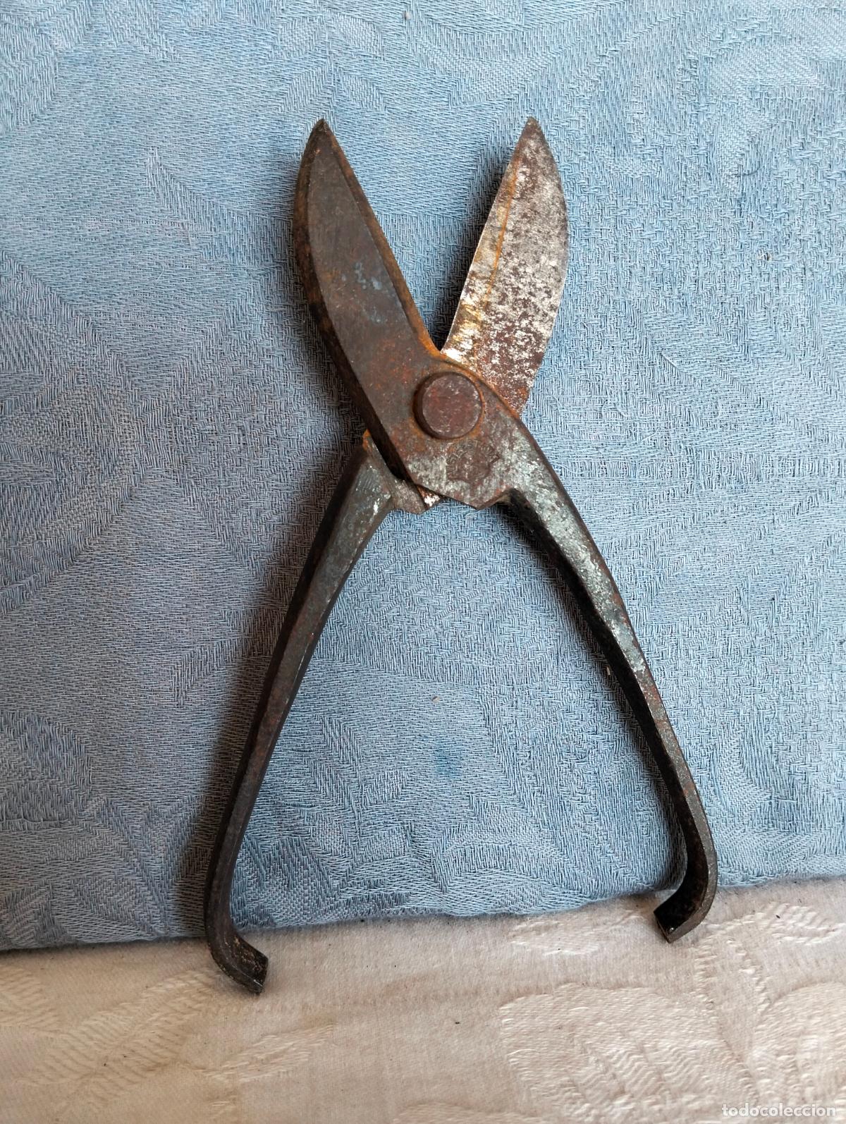 Antiguidades: Antiguas tijeras de cortar plancha de metal o hierro manuales a&ntilde;os 50