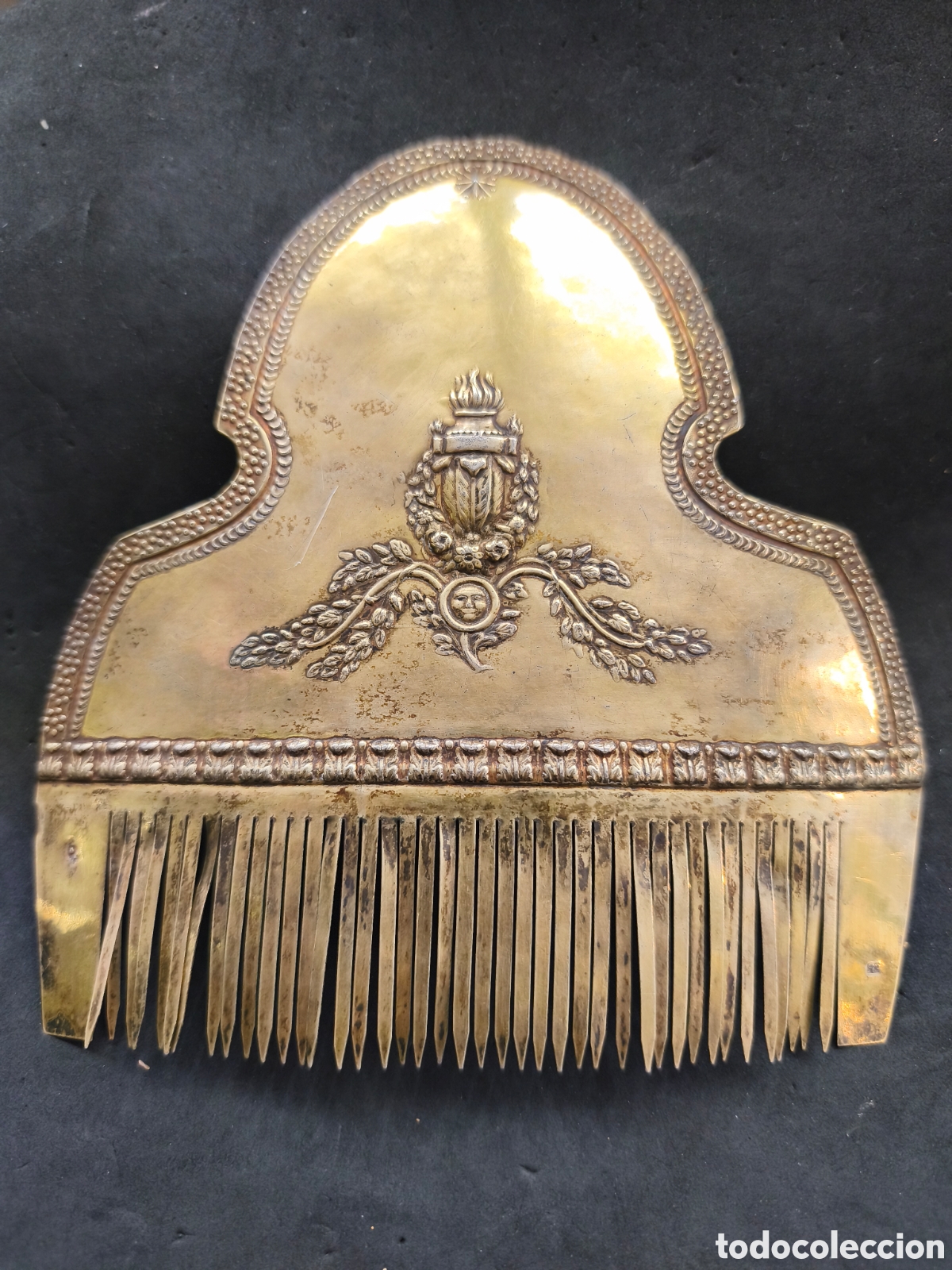 Antig&uuml;edades: Preciosa peineta de Plata dorada S.XIX, Valenciana 18,5cm x 18,5cm