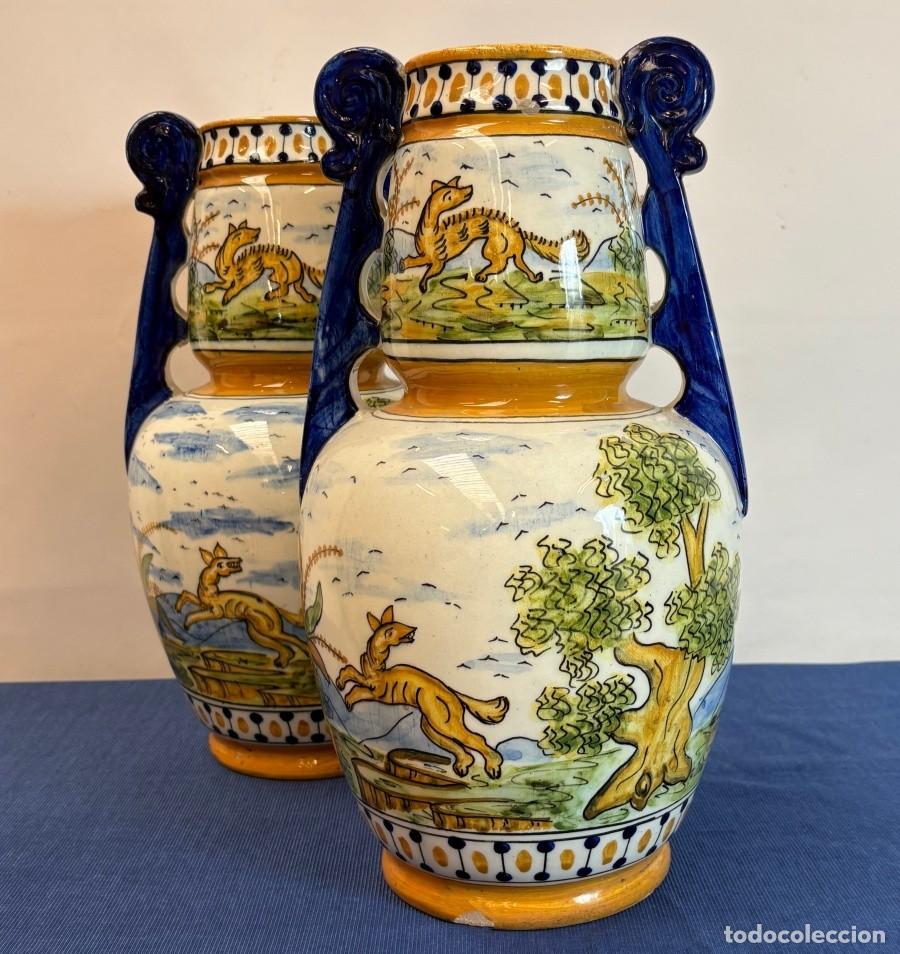 Antig&uuml;edades: Pareja de Jarrones de Cer&aacute;mica Talavera - Foto 7