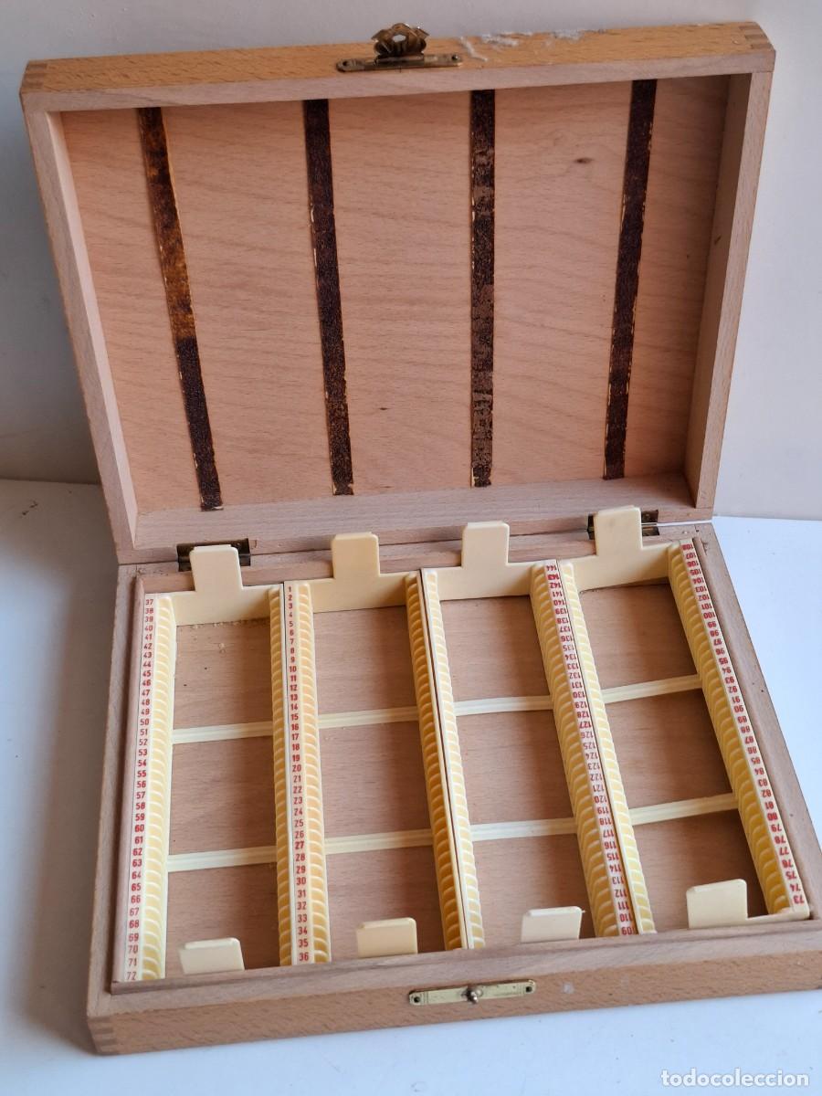 Antiques: CAJA DE MADERA CON COMPARTIMENTOS PARA GUARDAR DIAPOSITIVAS - 26X21X6.CM