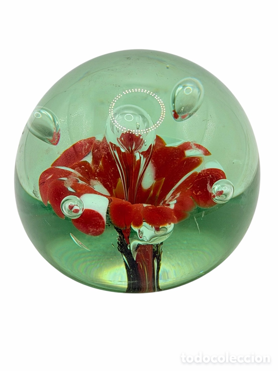 Antig&uuml;edades: Pisapapeles Flor de Murano