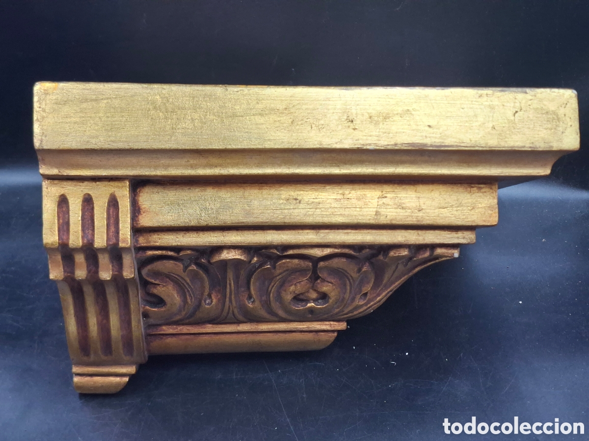 Antiguidades: M&eacute;nsula antigua de estuco dorado estilo Art D&eacute;co. Grande 27 cm