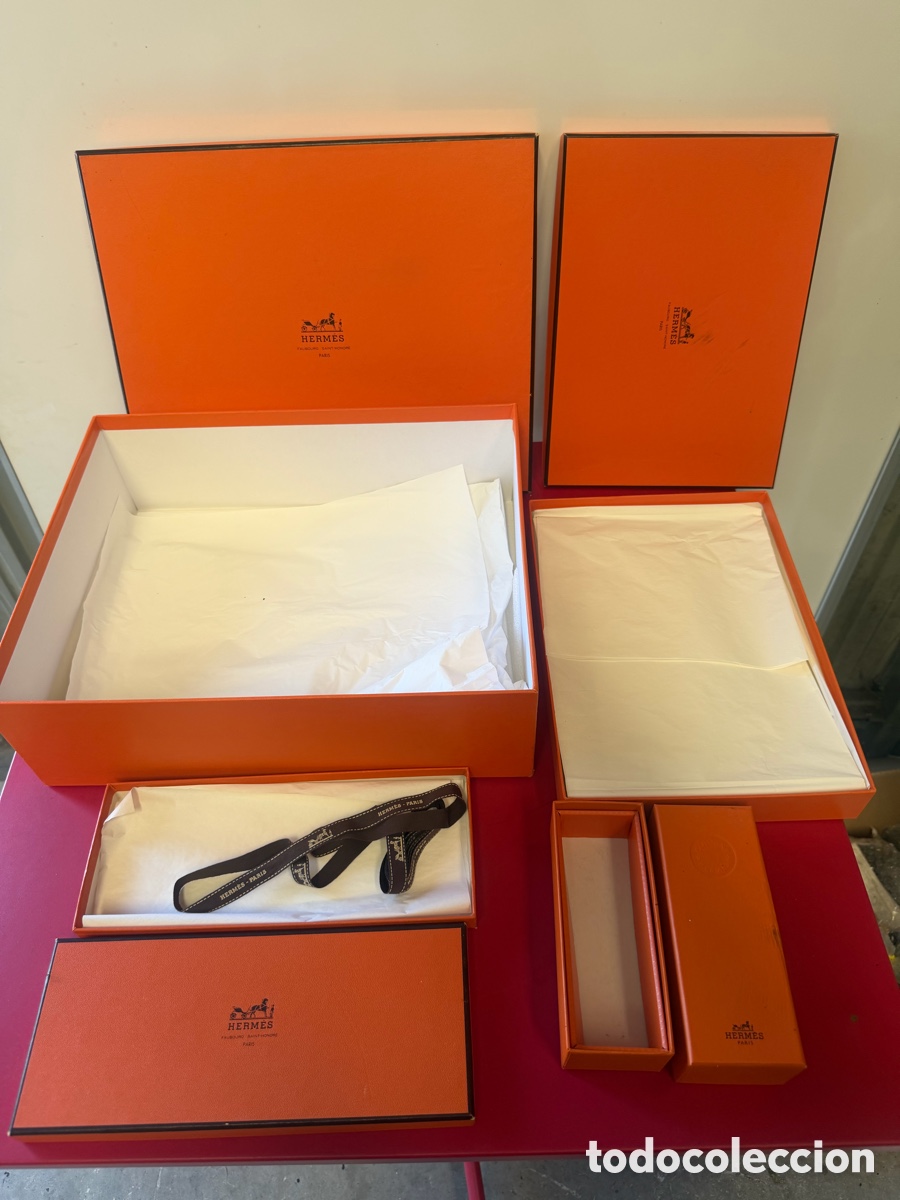 Antig&uuml;edades: Lote Cajas Hermes Par&iacute;s Originales Con Papel