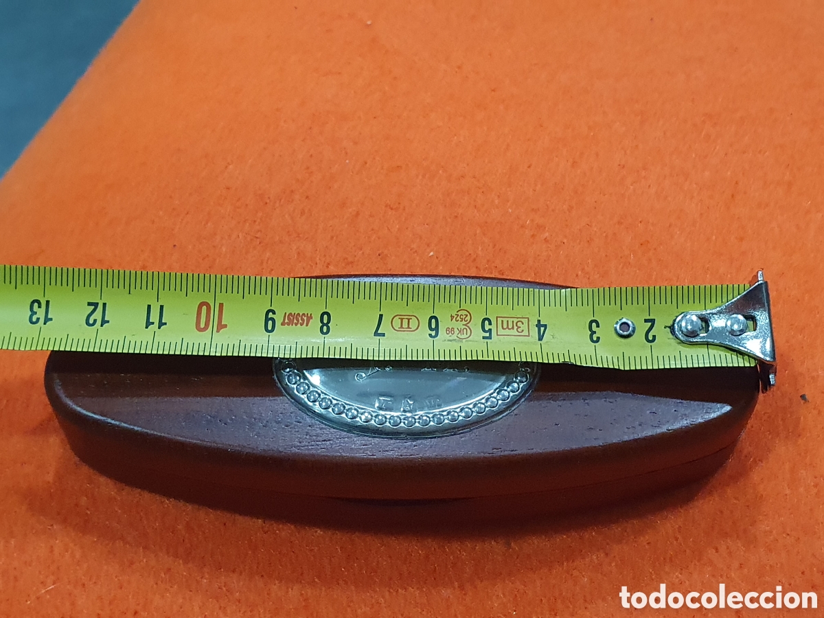 Antig&uuml;edades: Funda de madera con chapa de plata. (L64) - Foto 3