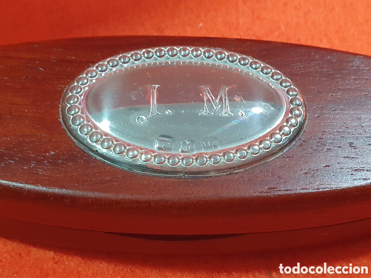 Antig&uuml;edades: Funda de madera con chapa de plata. (L64) - Foto 4