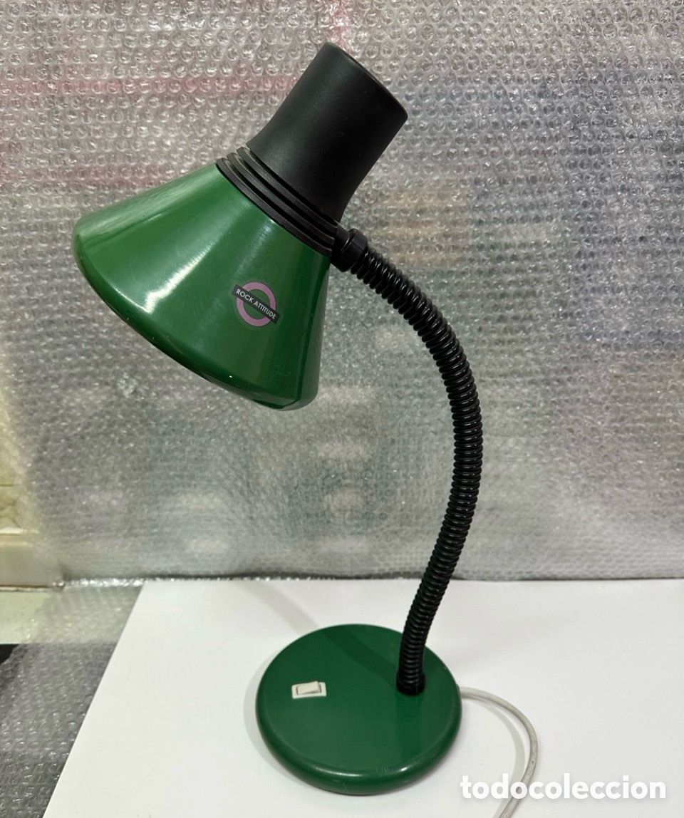 Oggetti Antichi: LAMPARA DE LECTURA SOBREMESA FASE COLOR VERDE MADE IN ESPA&Ntilde;A