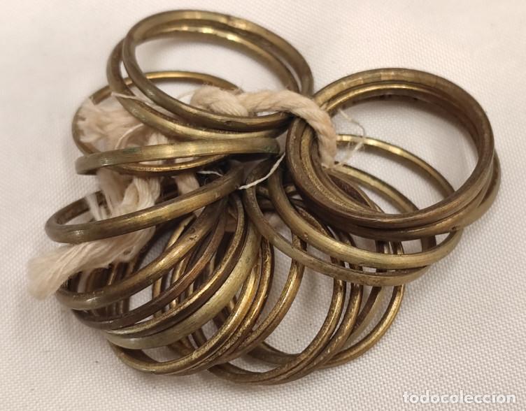 Antiquit&eacute;s: LOTE DE 22 ANILLAS ANTIGUAS DE BRONCE PARA COSTURA SUECCION CORTINAS ETC. ETC.