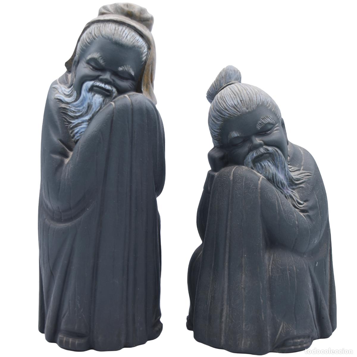 Antig&uuml;edades: Lladr&oacute; - Sabios chinos, pareja - Porcelana