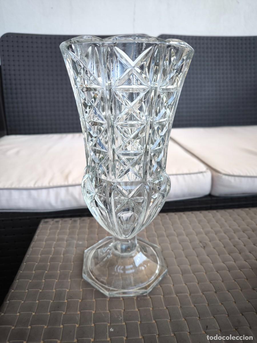Antig&uuml;edades: Jarr&oacute;n italiano vintage de cristal grueso Marcado ITALY A&ntilde;os 60