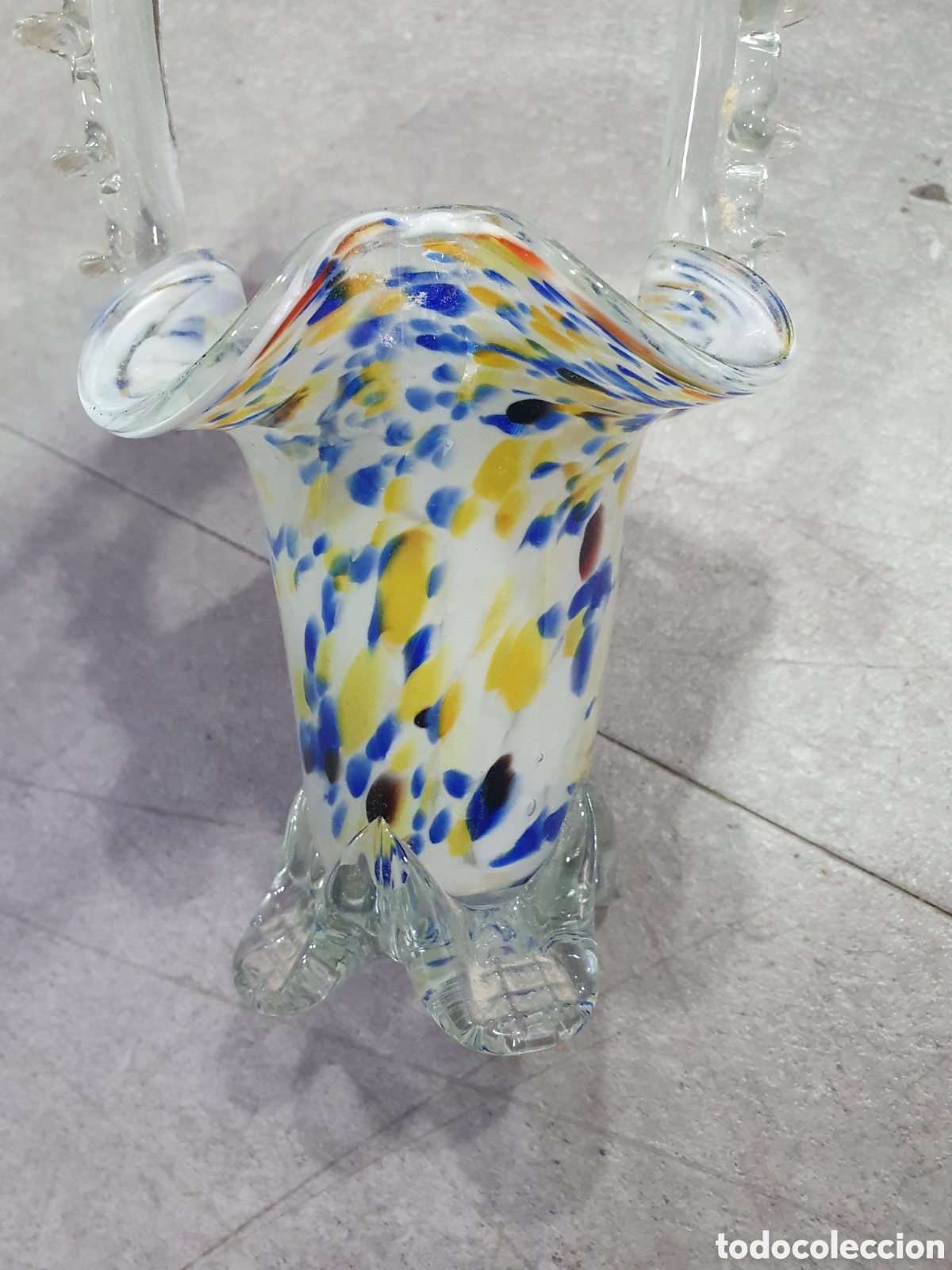 Antig&uuml;edades: Cesto en cristal de Murano. (L73) - Foto 4