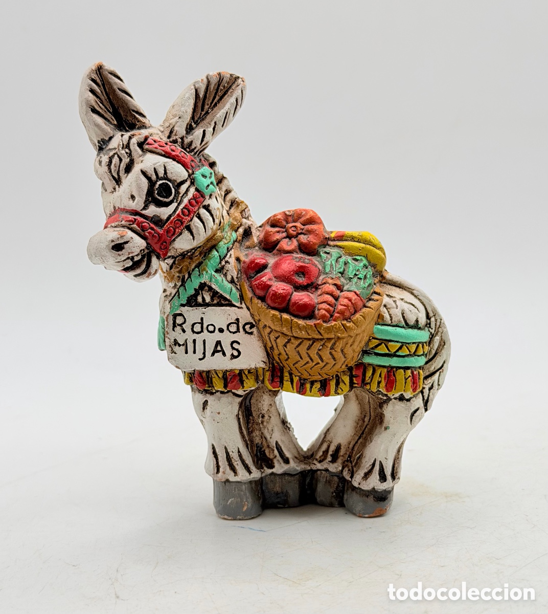 Antig&uuml;edades: Figura Burro Policromado - Foto 2